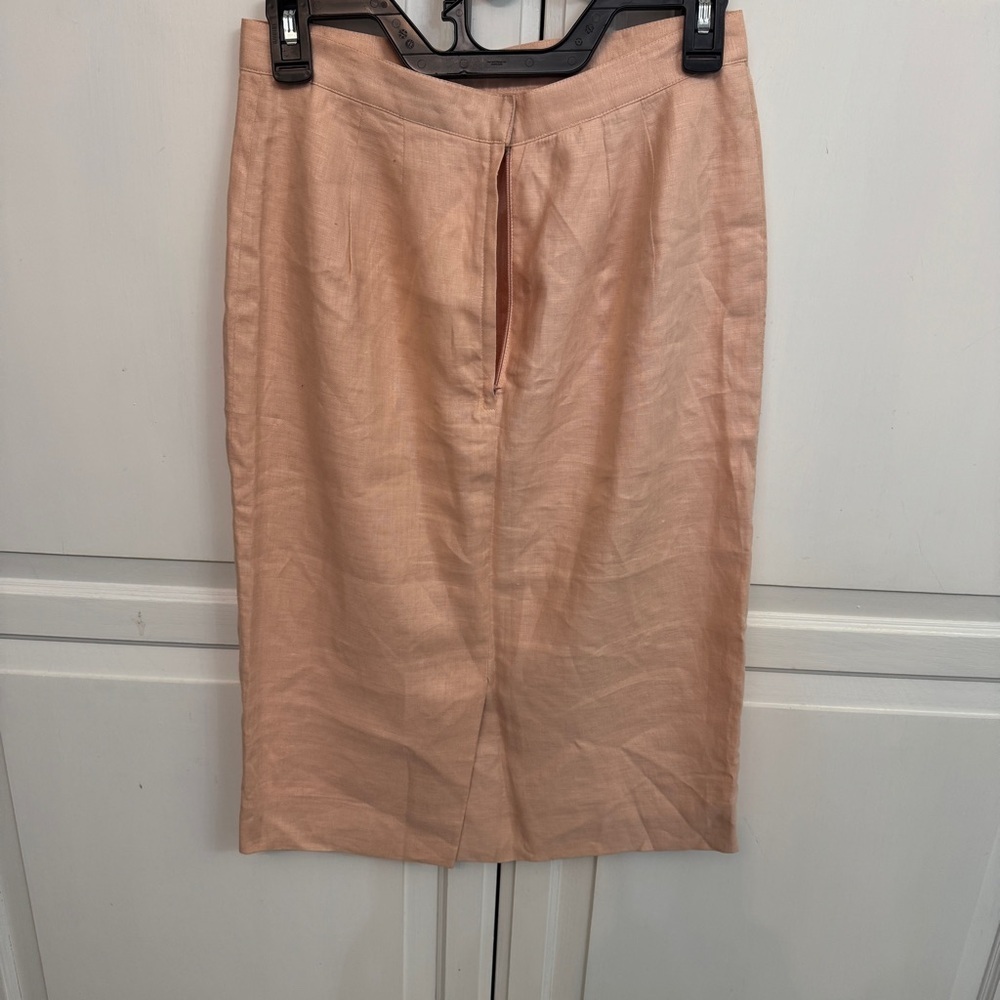 Liz Claiborne Vintage Blush Pencil Skirt 100% Linen. Size 8. Lined. Coquette - Picture 3 of 6